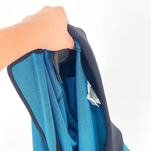 VTG Misook Exclusively Women L Blazer Jacket Turquoise Blue Shoulder Pad Acrylic - Picture 6 of 6